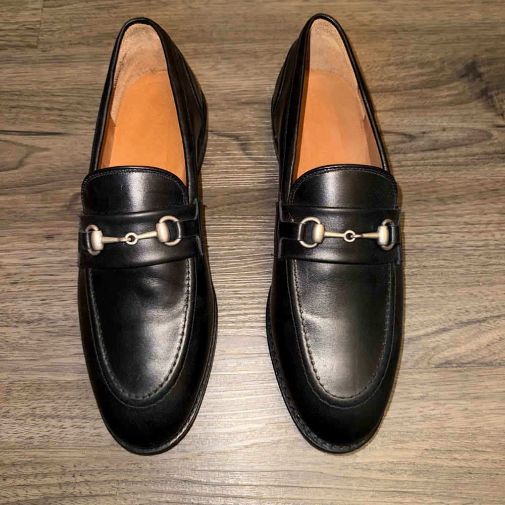Allen Edmonds Black Leather Bit Loafers